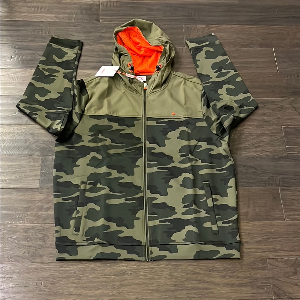 SWIMS Tind Full Zip Camo Jacket Hoodie new green camo Mens Size XXL